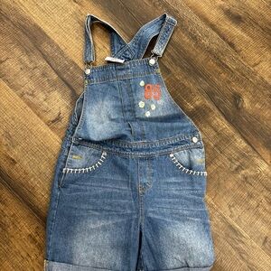 Denim Kids Overalls with Embroidered Details